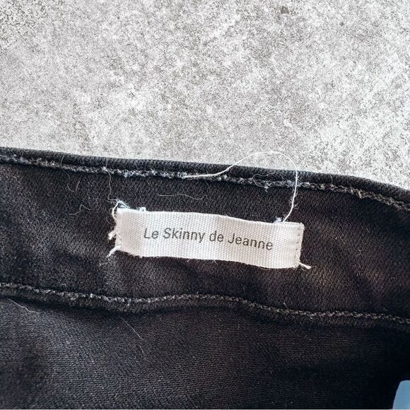 Frame Le Skinny De Jeanne Black Zipper Ankle Detail Size 26 - Picture 6 of 8